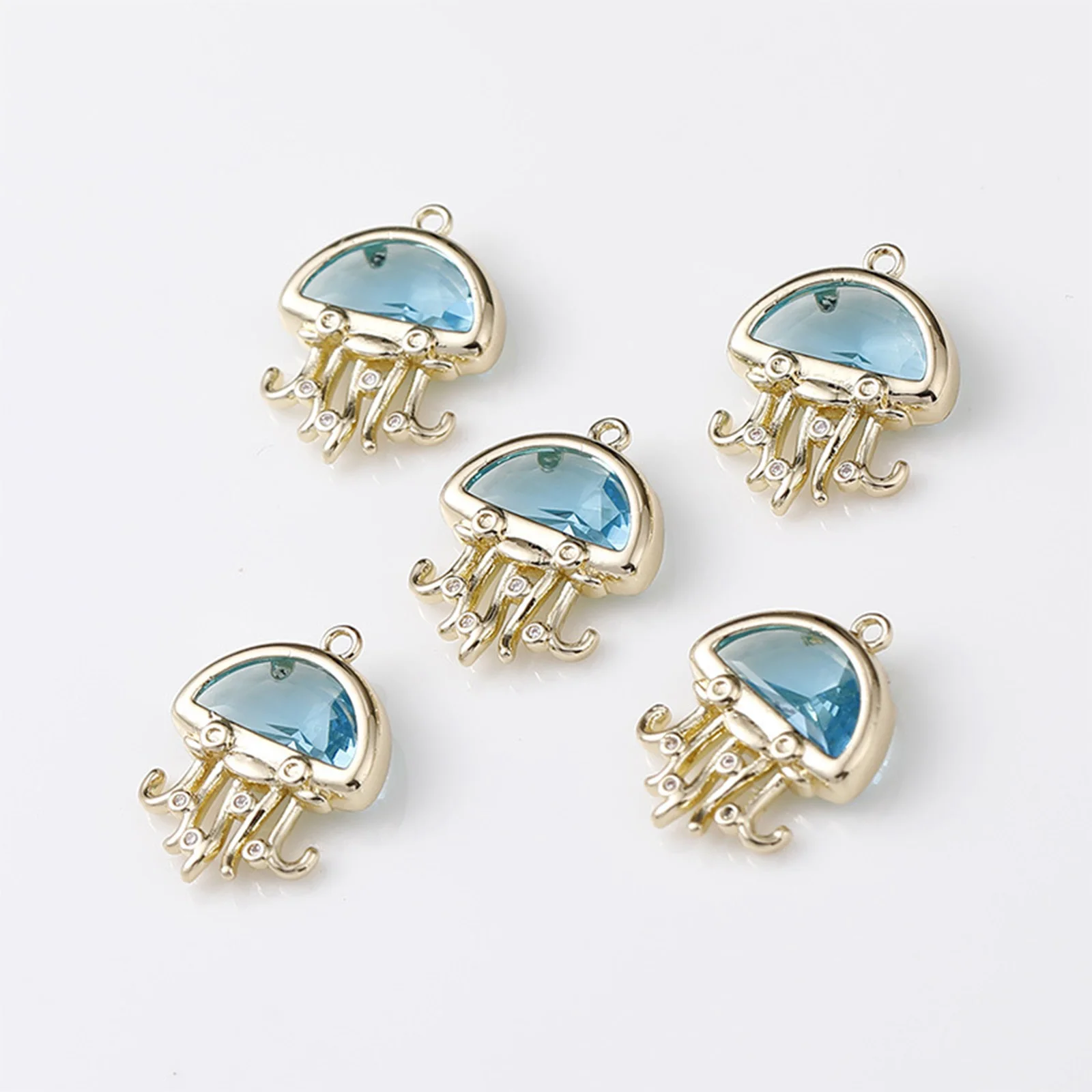 1 шт. латунная подвеска в форме Медузы из голубого стекла ювелирные изделия