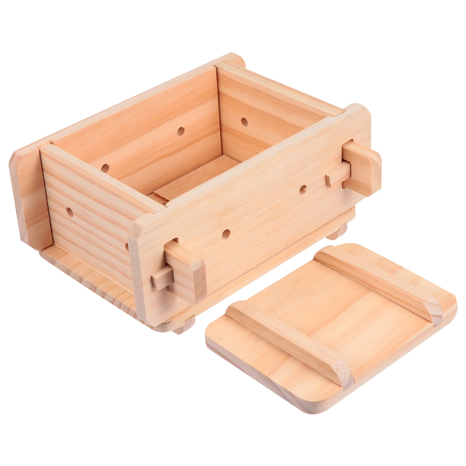 

Tofu Maker Press Mold Wooden Making Cheese Presser Kit Wood Box Mould Tool Home Diy Pressing Homemade Curd Woden Drainer Stamper