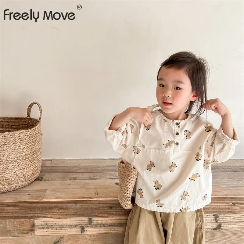 

2023 New Spring Summer Children Clothing Cartoon Round Neck Long Sleeve Girls Boys Blouse Shirt for Kids Baby Girls