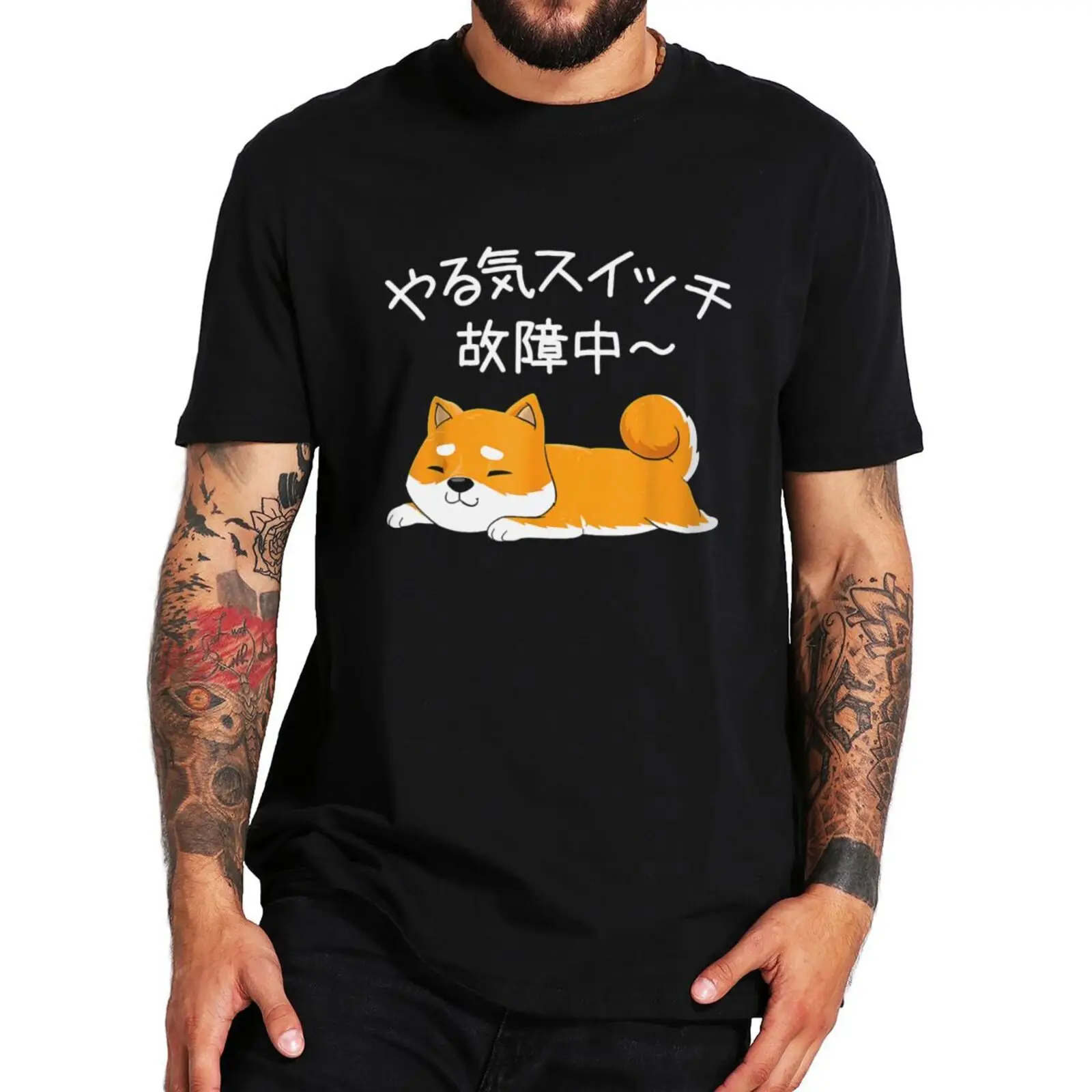 

Cute Depressed Dog T-shirt Japanese Dogs Sports Lovers Funny Graphic Tshirts Summer Casual Oversized Cotton Unisex T Shirt
