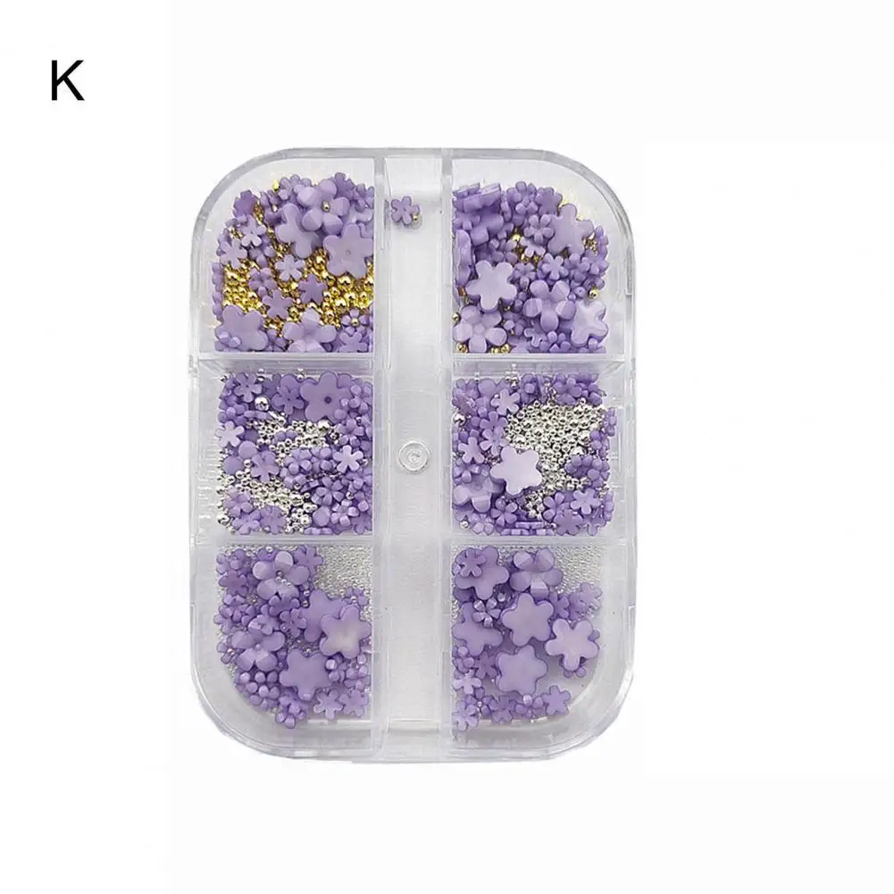 

Colored Flower Stylish Nail Art Charms Manicure Ornaments Colorful Nail Art Jewelry Mini Steel Ball Manicure Accessories