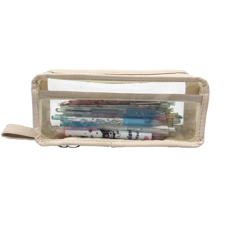 Прозрачный пенал с наклейками Undertale вместительный для канцелярских