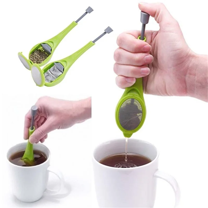 

Tea&Coffee Strainer Stir Swirl Total Tea Infuser Gadget Measure Steep Stir Press Plastic