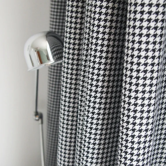 

2022 New Houndstooth Korean-style Nordic Simple Blackout Curtains Curtains for Living Dining Room Bedroom Window Curtain
