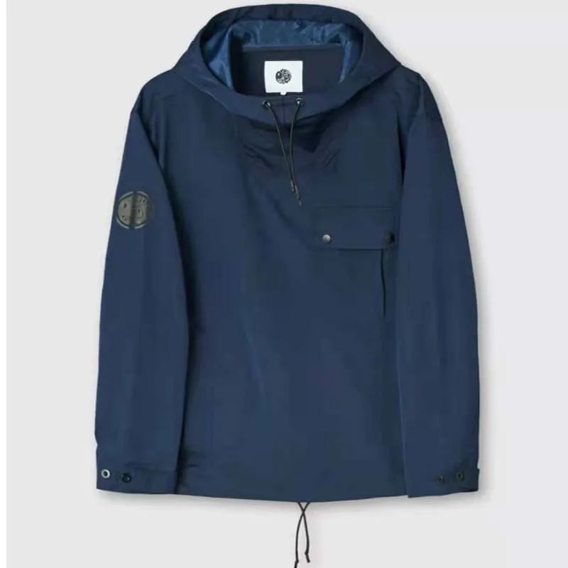 Мужская водонепроницаемая куртка с капюшоном черный Повседневный пуловер