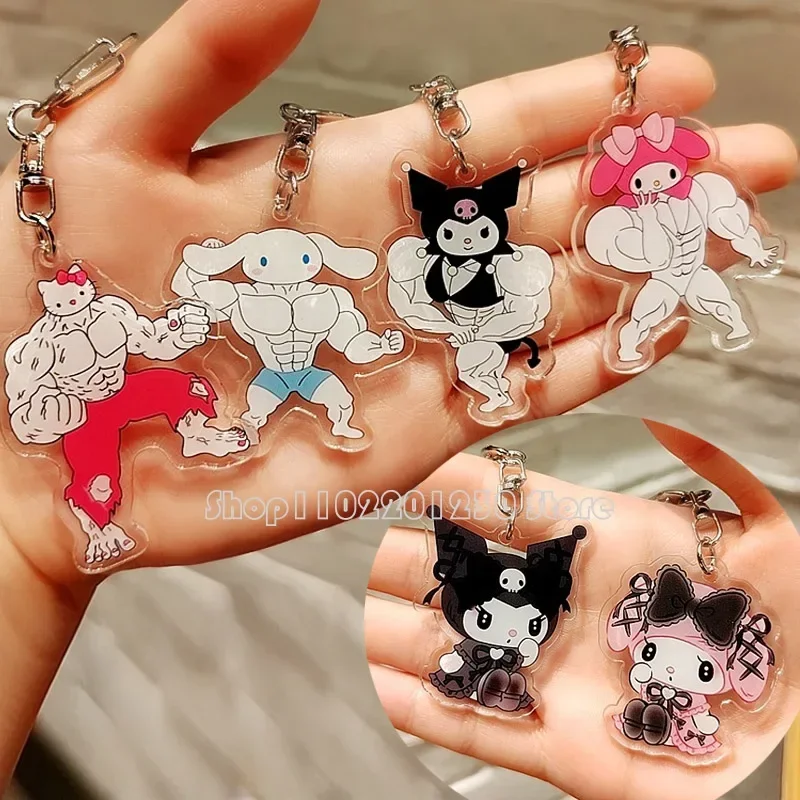 Забавный акриловый брелок Hello Kitty милый мультфильм Kuromi Cinnamoroll мелодия подвеска в