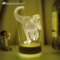 dinosaur led 3d night lights touch remote control table desk night lamp room decor christmas birthday gift for kids child friend
