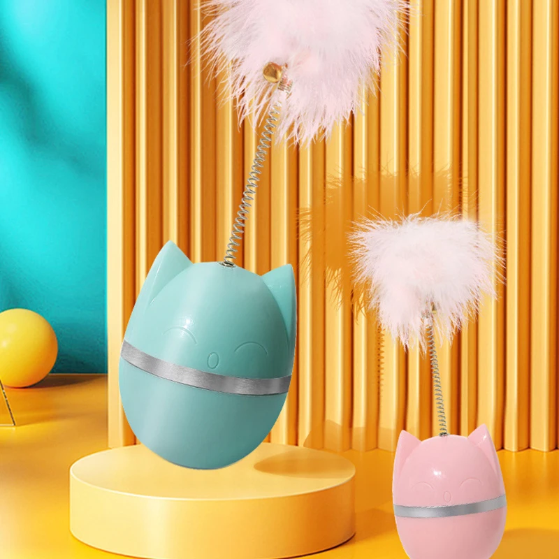 

Electric Smart Cat Toys ABS Tumbler Design Cat Head Tumbler Funny Cat Stick Attract The Attention Of Cats Non-toxic Pet Products