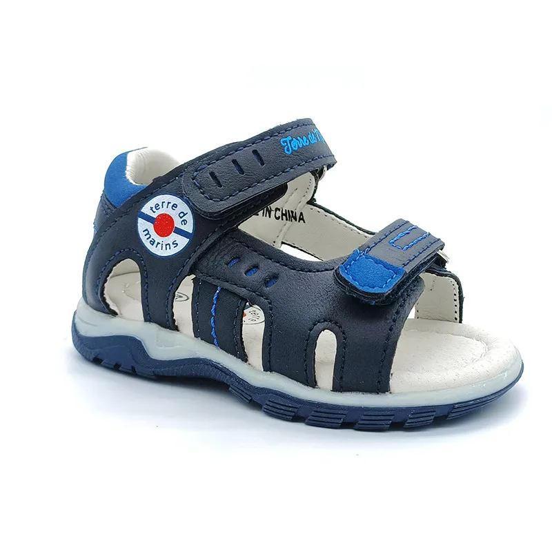 

New Fashion 1pair Summer leather Sandals antiskid back hard Children Shoes beach shoes,inner 13-16.3cm, kid Soft Shoes