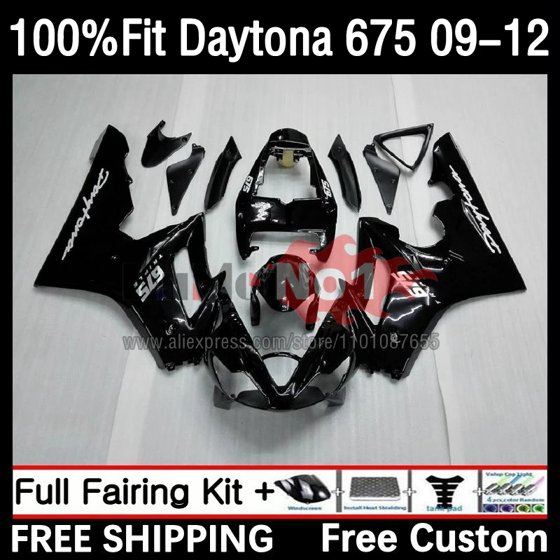 

Injection Mold Fairing For Daytona 675 09 10 11 12 46No.1 Daytona675 Daytona 675 2009 2010 2011 2012 OEM Body Kit Glossy Black
