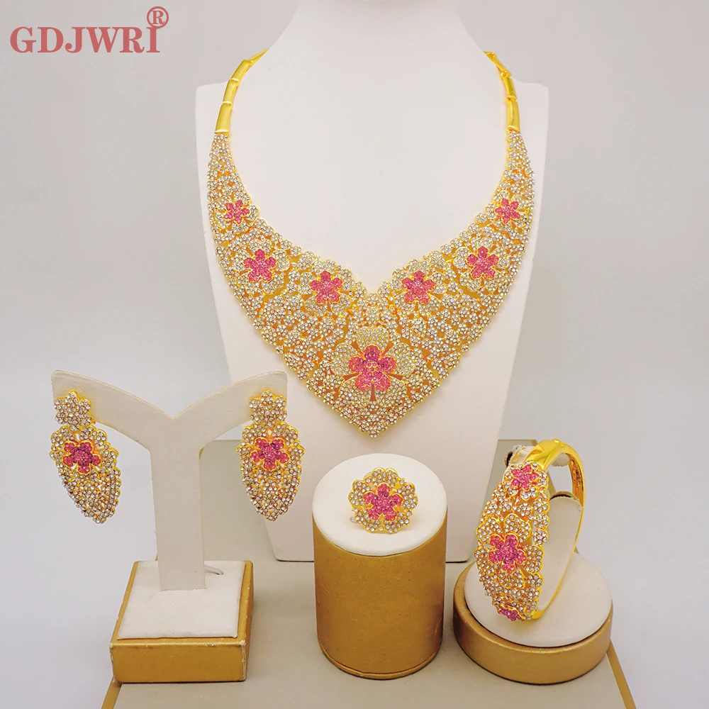 Дубай золотой цвет стены разы искусственный браслет серьги кольца наборы