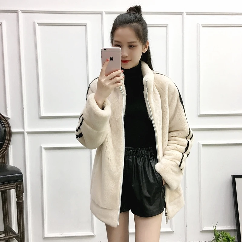 

coats outerwear 2023 autumn women's and winter new imported whole mink long section casual mink fur coat