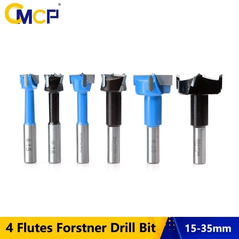 

CMCP Wood Drill Bit 15-35mm 4 Flute Forstner Gang Drill Bits 70mm Lenghth Wood Router Drill Bit for Hole Drilling Opener