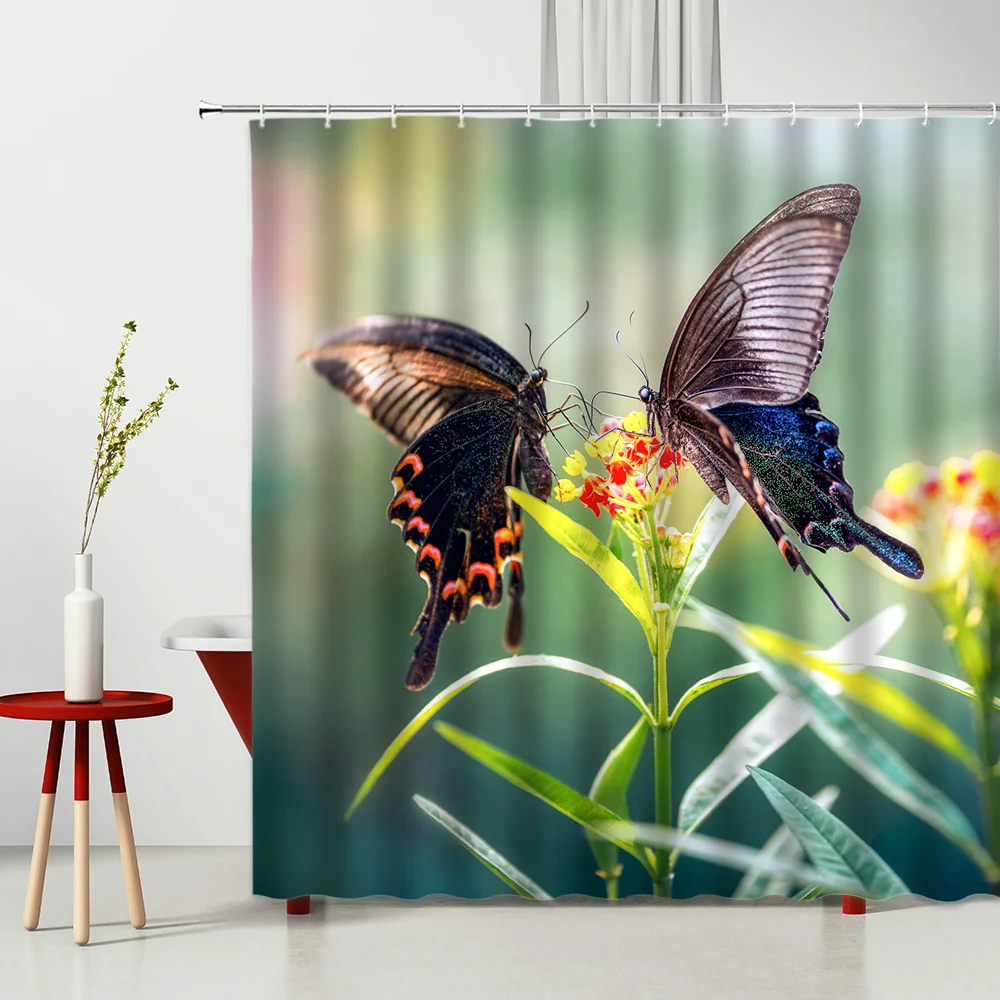 

Landscape Shower Curtain Valley Lake Sunlight Waterproof Polyester Fabric Bedroom Bathroom Decoration Curtains Ready