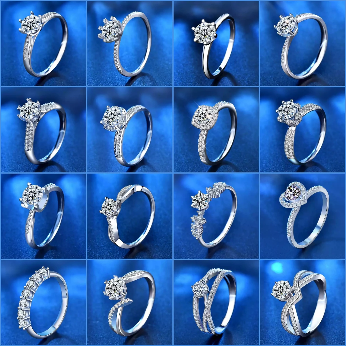 

Женское кольцо из серебра 925 пробы, с муассанитом