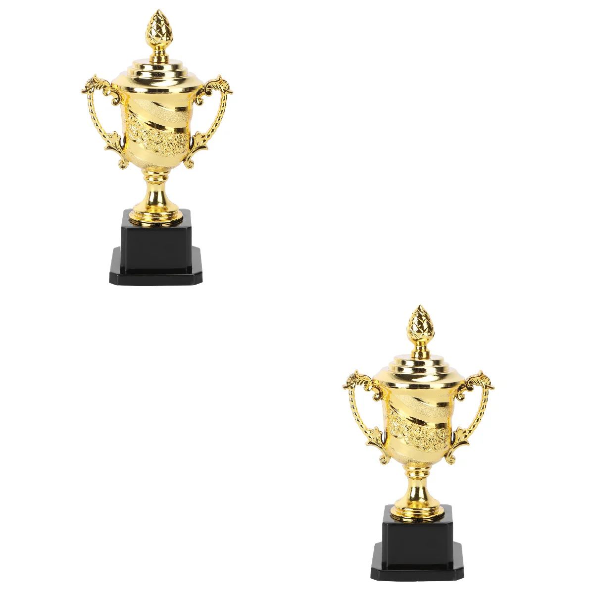 

2pcs Children Plastic Trophy Kids Sports Competitions Award with Base for School Kindergarten - 22.5CM