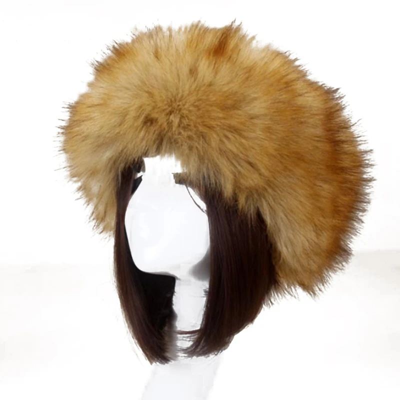 

Зимняя модная русская плотная шапка, теплые шапки, пушистая верхняя шапка из искусственного меха, головной платок, женские популярные