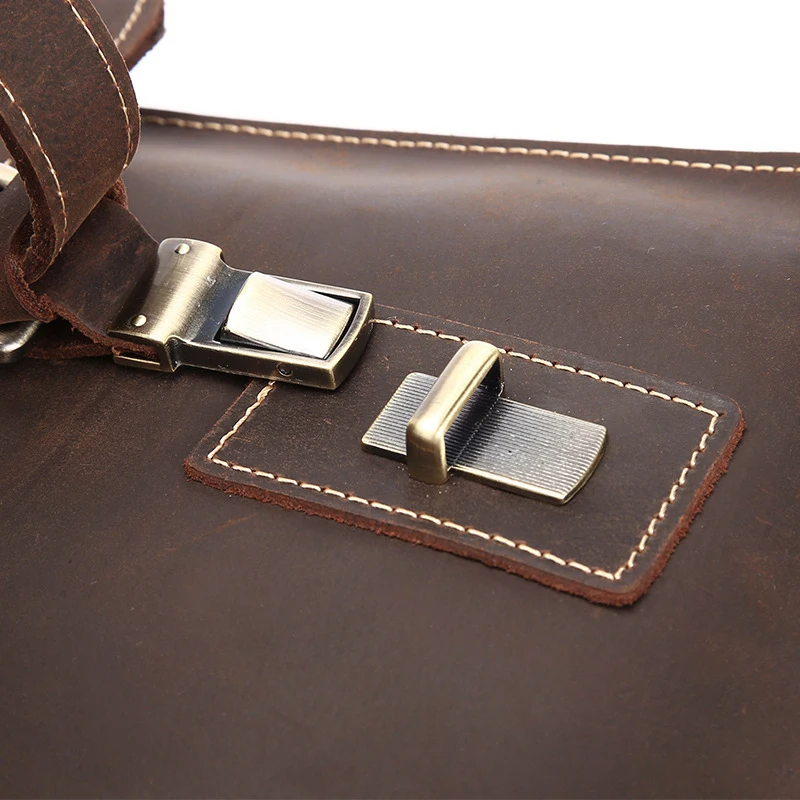 Портфель мужской из натуральной кожи, Наплечная Сумка для компьютера 14-15,6 дюймов, деловой портфель для ноутбука в стиле ретро, из кожи Крейзи Хорс
