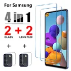 Защитное стекло 4 в 1 для Samsung Galaxy A12 A51 A52 A50 A70 A71 M21 M31 M51 A40 A21S A32