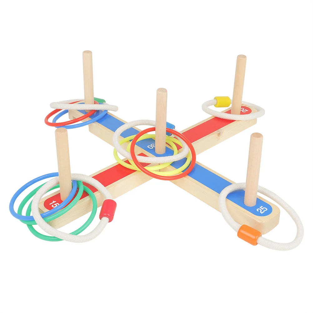 

1 Set of Educational Children Throwing Ring Toys Children Wooden Hoops Toys