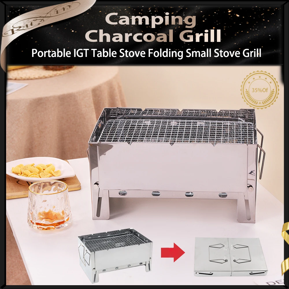 

Outdoor Stainless Steel Barbecue Grill Camping Grill Camping Fire Station Portable Stove Folding Barbecue Grill