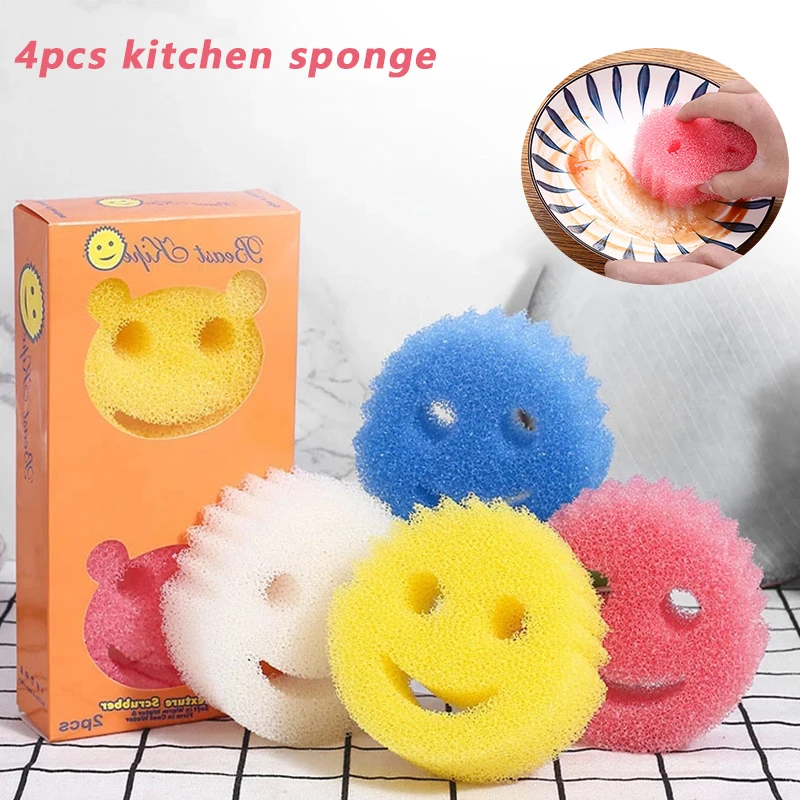 

4 шт., волшебная губка для мытья посуды