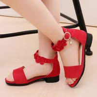girls summer pearl sandals 2022 new korean version childrens students red princess beach shoes 5 6 7 8 9 10 11 12 years old