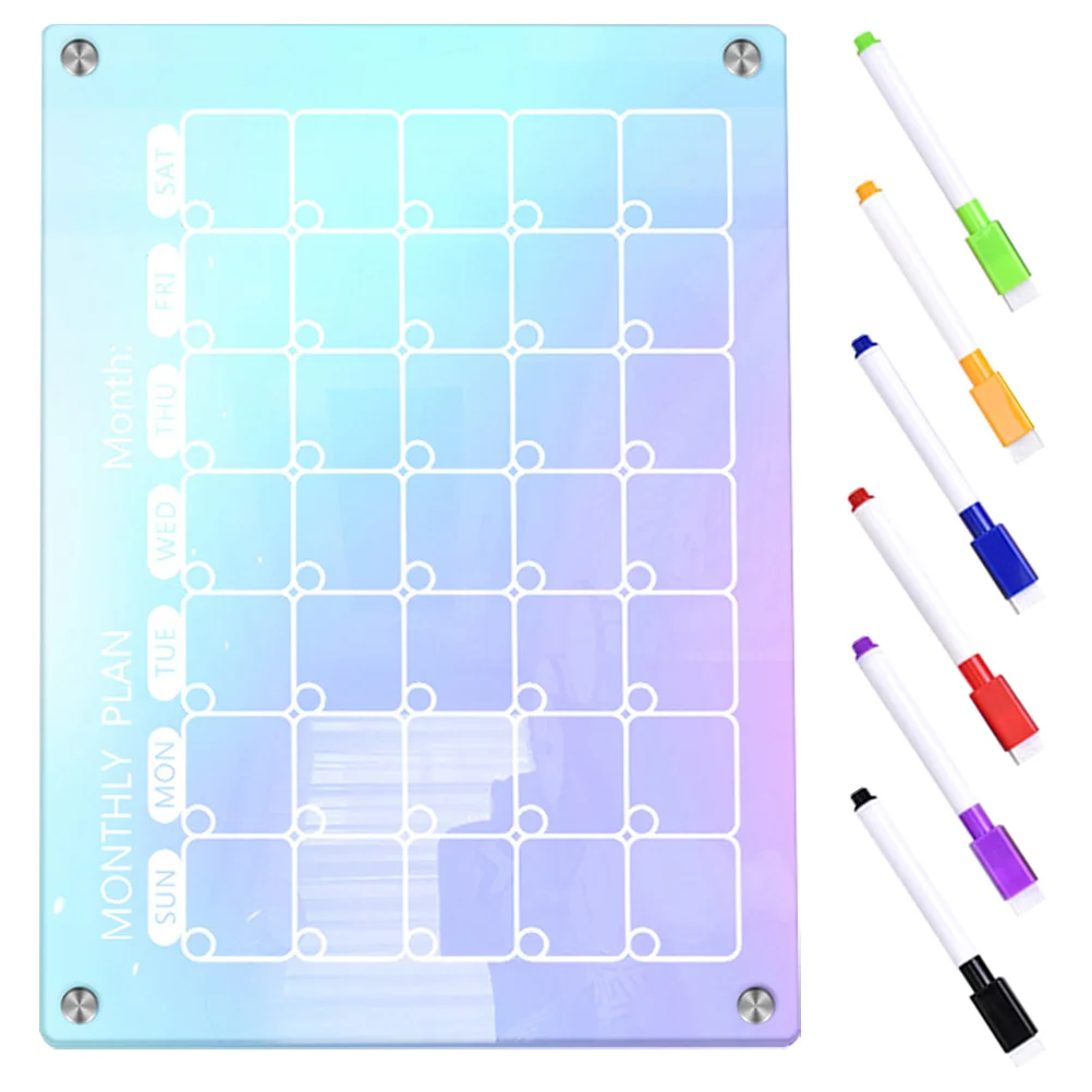 

Polished Fridge Do List Board Set Dry Erase Magnetic Weekly Planner Acrylic Wall
