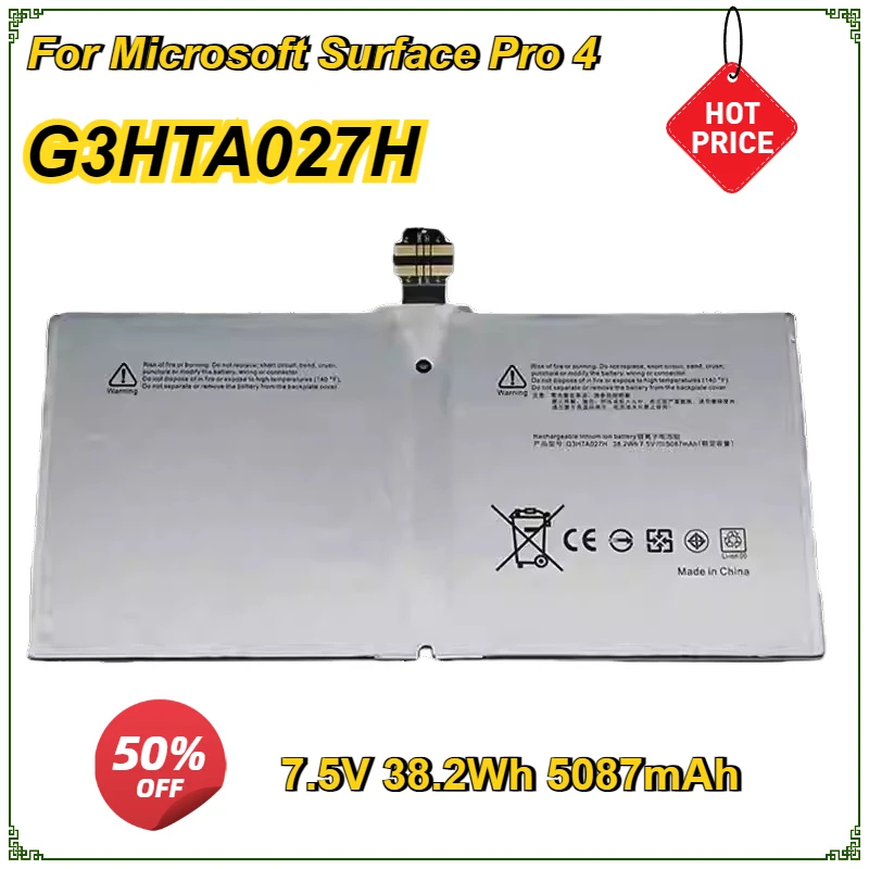 Новый аккумулятор для ноутбука G3HTA027H DYNR01 Microsoft Surface Pro 4 1724 12 3 дюйма планшет 7 5 В 5087
