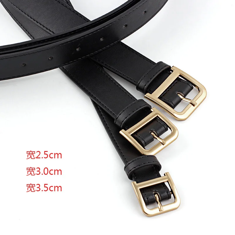 

Letter D Buckle Black Belt women's casual decorative leather coat jeans belt