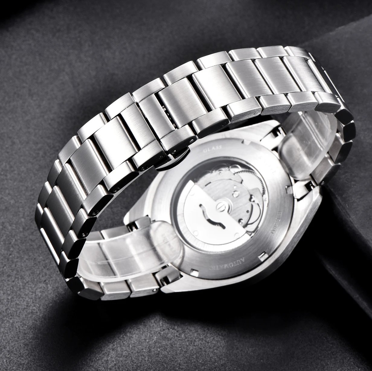 Automatic Mechanical Mens Watch Calendar Sapphire Steel Strip Waterproof Luminous NH35 WristWatches Relógio 5