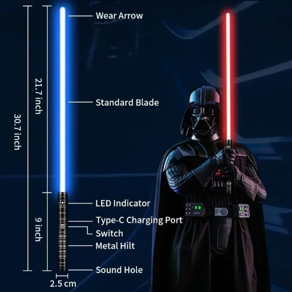 Металлический Лазерный Меч RGB С Подсветкой 7-цветный Звуковой Сигнал FX