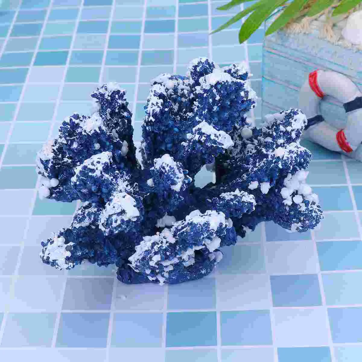 

Simulation Resin Coral Landscape Ornament Household Tank Aquarium Artificial Coral Decoration for Tank Aquarium ( Blue )