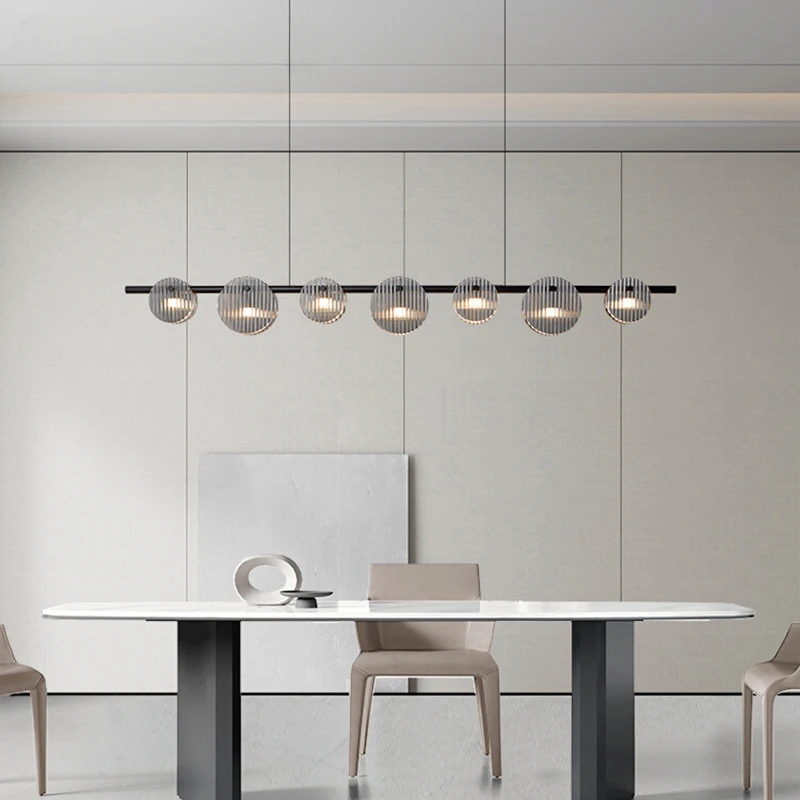 

Led Art Chandelier Pendant Lamp Light Room Decor Christmas Decoration Simple Ripple Glass Design Study Suspension Luminaire