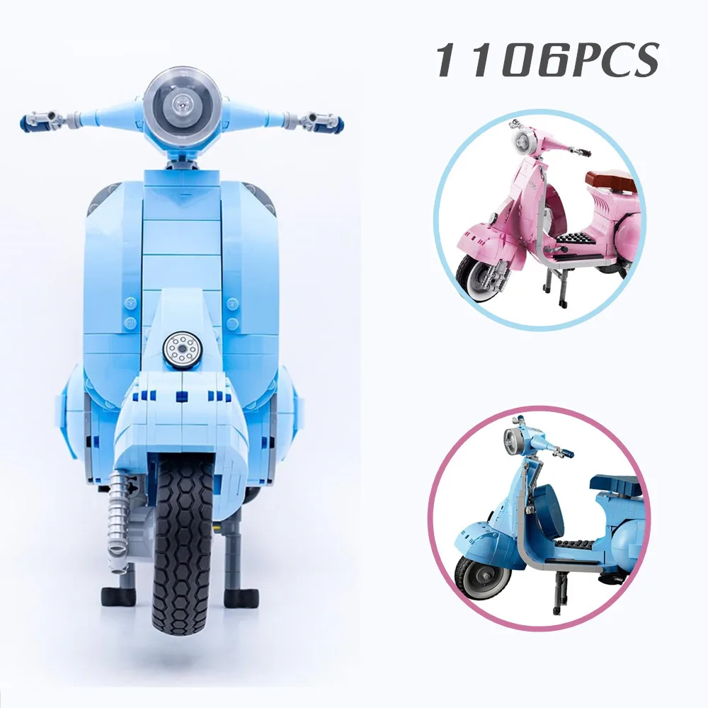 

2022 NEW Technical Roman Holiday Vespas Famous Motorcycle City MOTO 10298 Building Blocks Bricks Model Toy Kid Gift