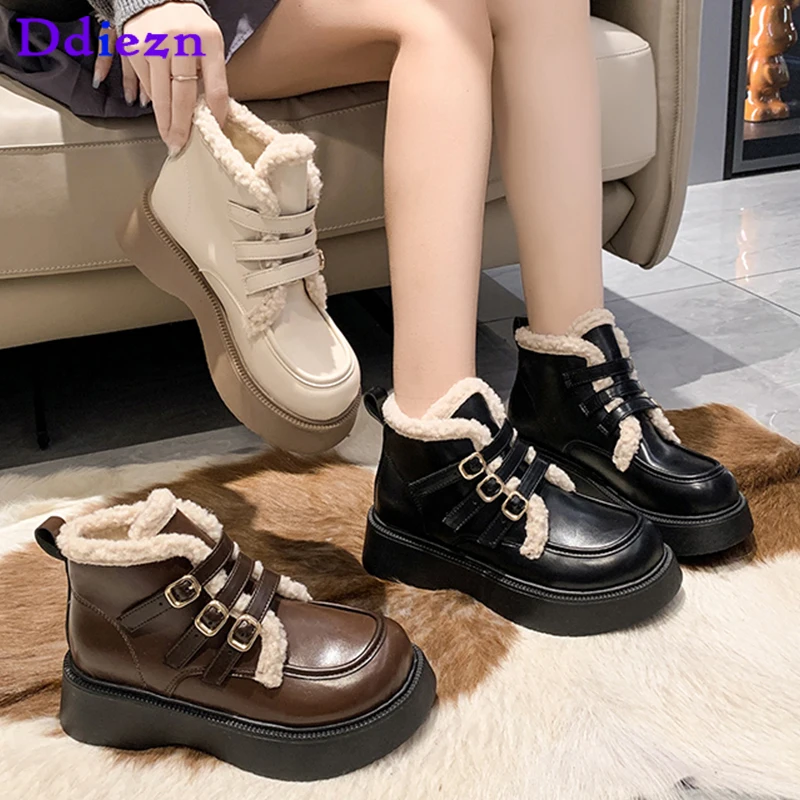 

Женские винтажные Туфли-оксфорды на плоской подошве, с мехом