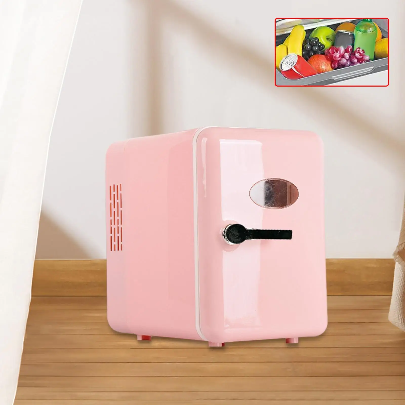 

6 Can Beverage Cooler 6 Liters Mini Cooler Fridge Compact Refrigerator Skincare Fridge for Drinks Snacks Cosmetics Lunch College