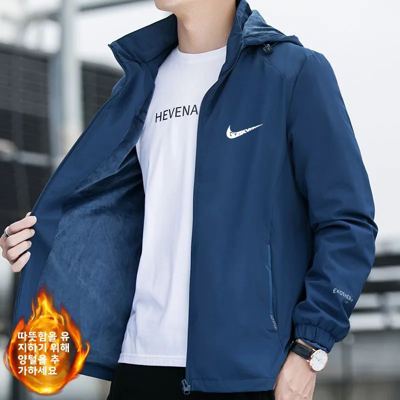 Official Website Genuine Goods Jacket Men's Fleece-lined Trench coat Windproof Waterproof Detachable Hood