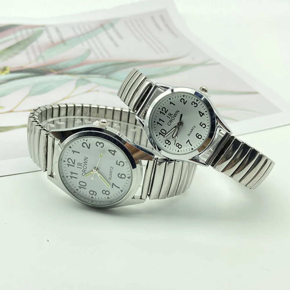 Life Waterproof Middle-aged and Elderly Quartz Watch Elastic Couple Watch Elastic Band Figures