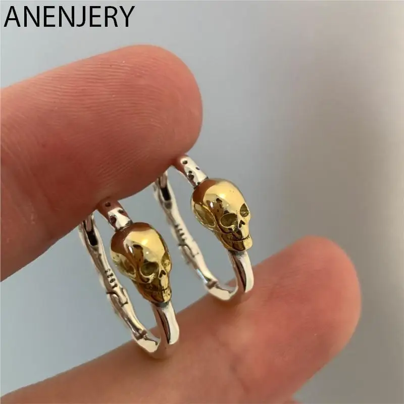 

DAYIN Stereo Skull Huggie Hoop Earrings For Women Creative Punk Hip-hop Ear Buckle Vintage Party Jewelry Boucles D'oreilles