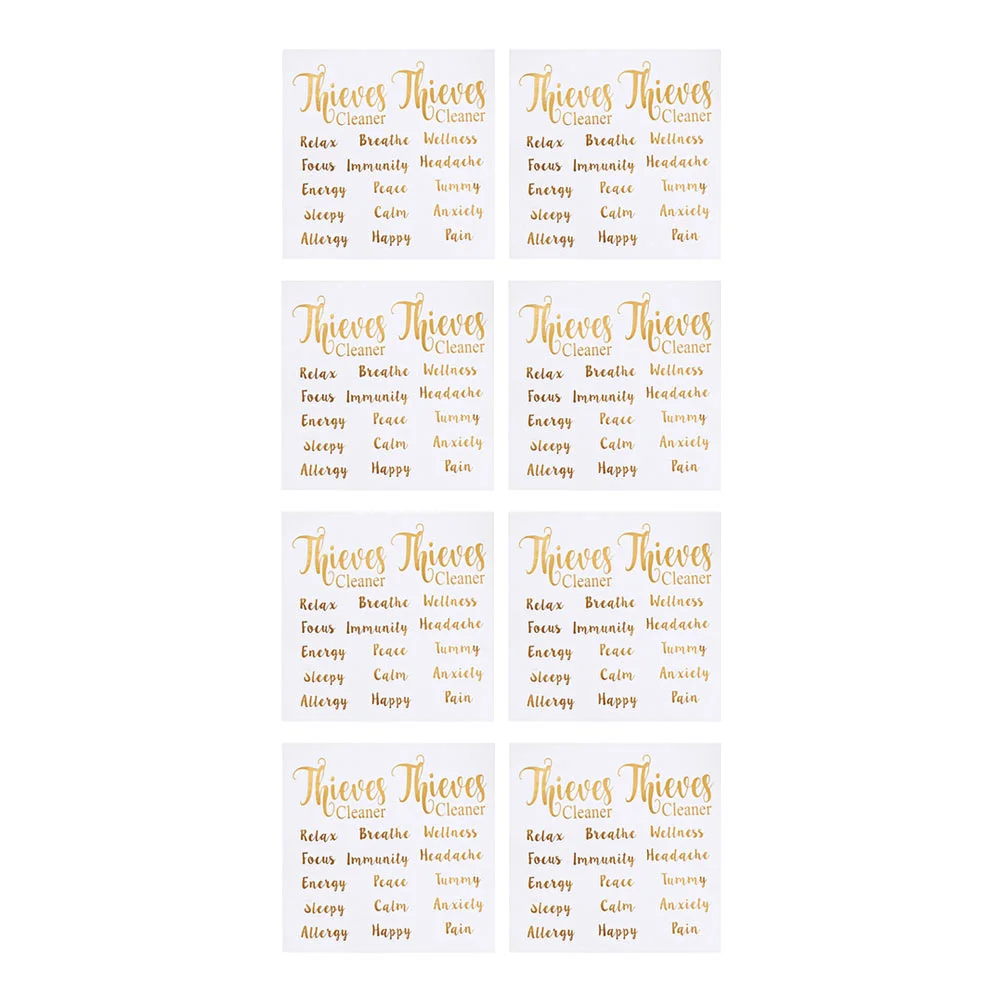 

8 Sheets Essential Oil Bottle Label Sticker Adhesive Stickers Roller Bottles Blank Labels Tag Tags