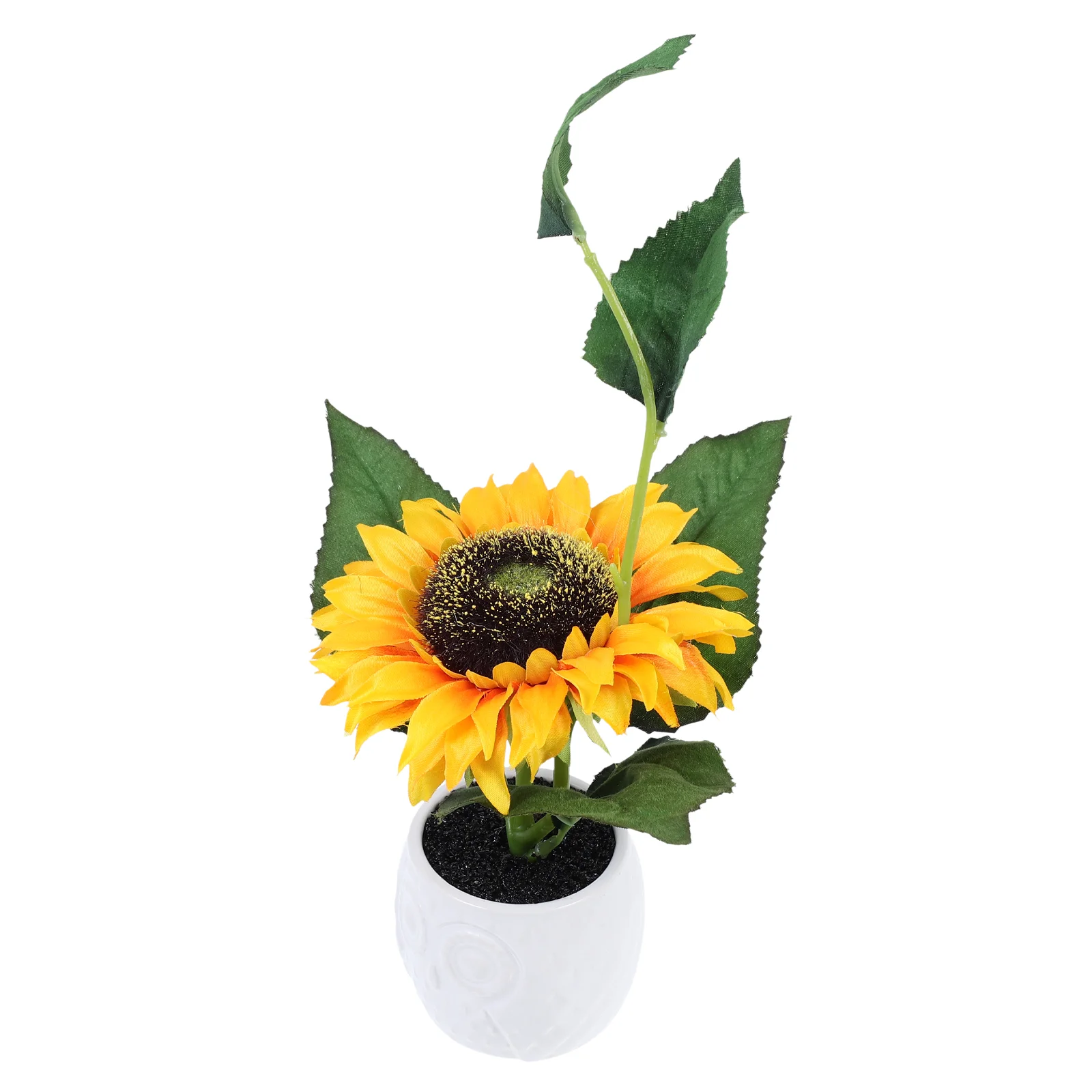 

Sunflower Artificial Potted Flower Fake Bonsai Decor Flowerswall Potfaux Weddingvase Desk Silk Centerpieces Setting Table
