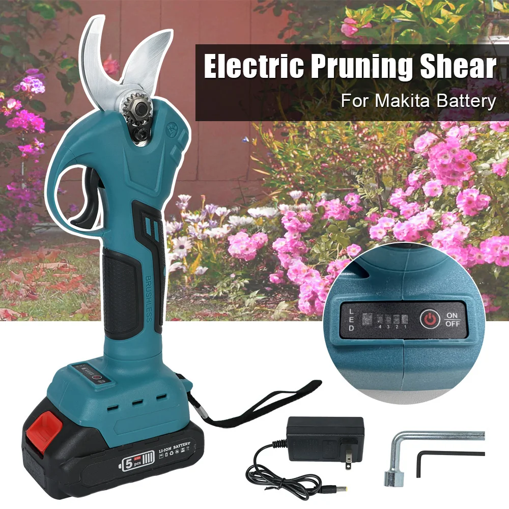 

Инструмент для обрезки ветвей дерева, 30 мм, бесщеточный секатор для садовых инструментов Makita с аккумулятором, беспроводные Электрические перезаряжаемые ножницы