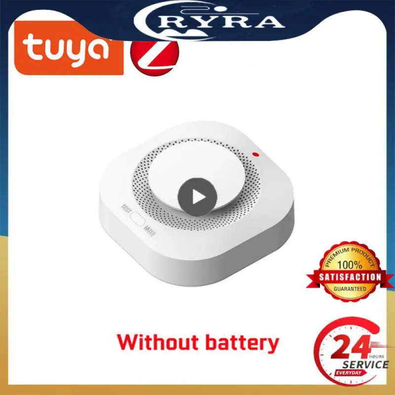 

1~8PCS 9v Progressive Sound Photoelectric Family Security App Control Smoke Detector Work With Tuya Zigbee Hub Alarm Sensor