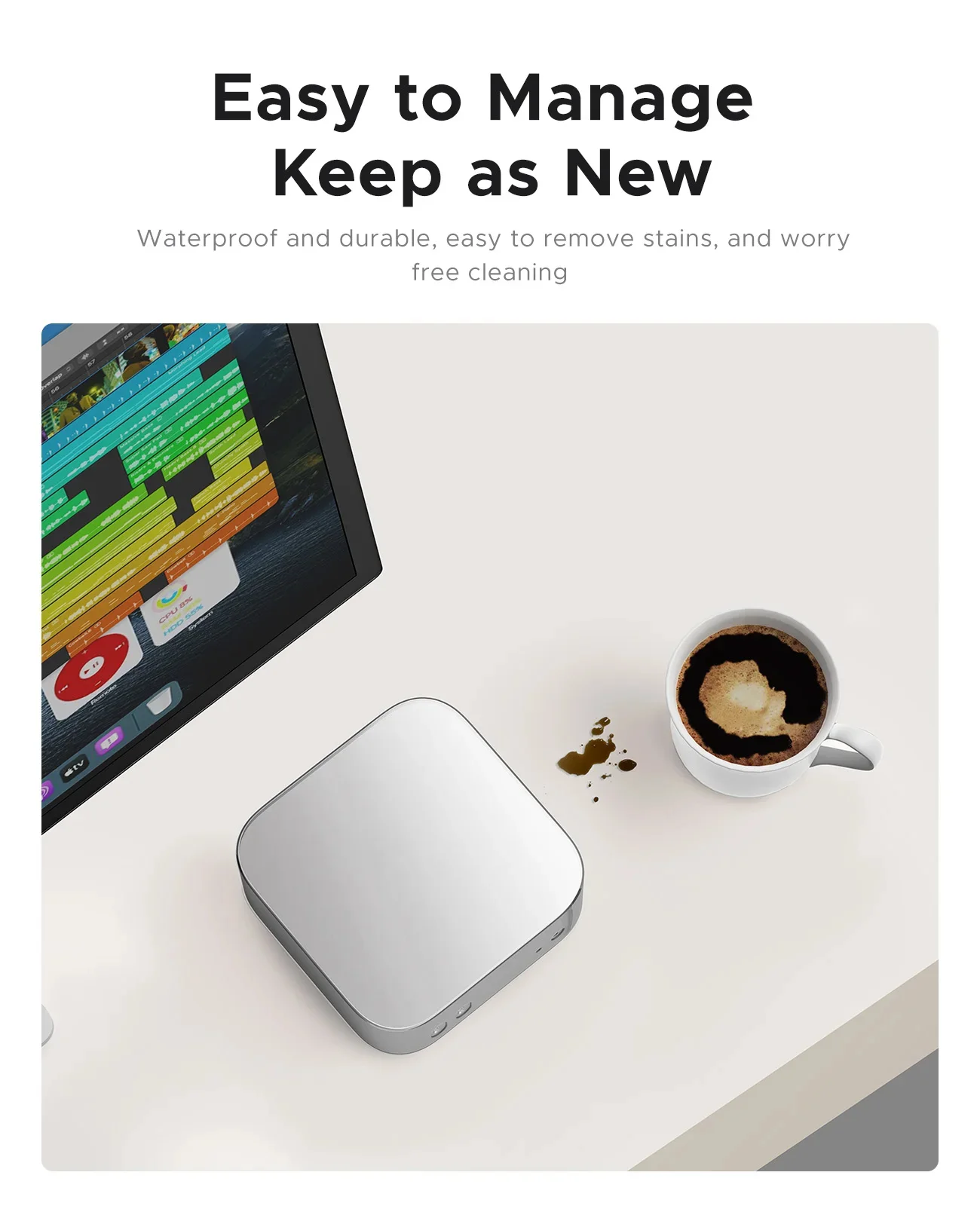 Фото Мини-чехол ORICO для Mac Mini M4/M4 Pro, простой в установке, устойчивый к царапинам, износостойкий, водонепроницаемый защитный корпус из силикона/ТПУ №3