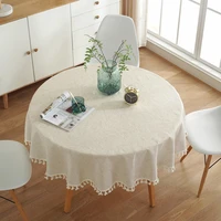 elegant solid color tassels table cloths decor round dining tablecloth party hotel table covers dustproof nordic table cloth