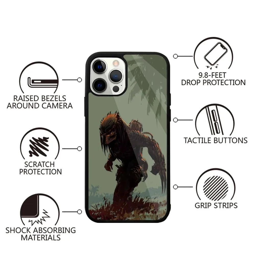 Чехол для телефона P-Predator yautja iPhone 16 15 14 13 12 11 Plus Pro Max Mini Magsafe с магнитной