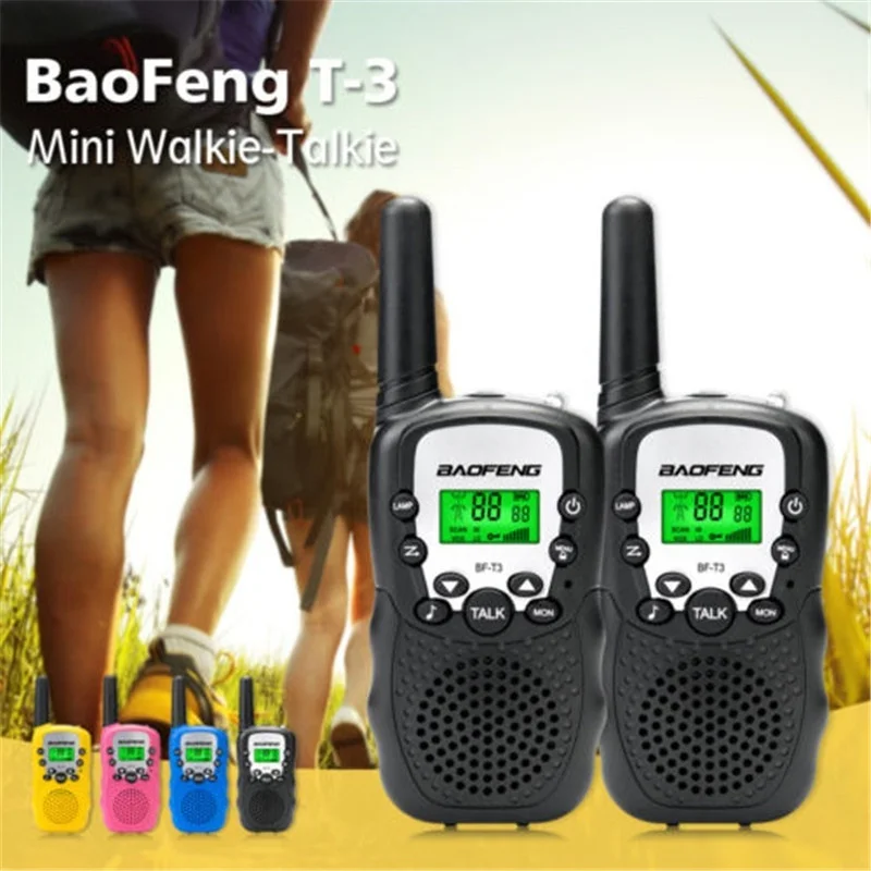 2PCS Baofeng BF T3 Portable Walkie Talkie Two-way Radio 22 CH 3-10KM Talk Range Interphone For Kids Adults Outdoor Adventure