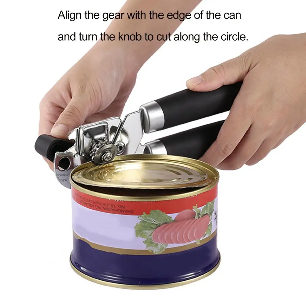 

Comfortable Grip Convenient Rust-proof Hand Can Opener High Hardness Can Lid Opener Ergonomic for Restaurant