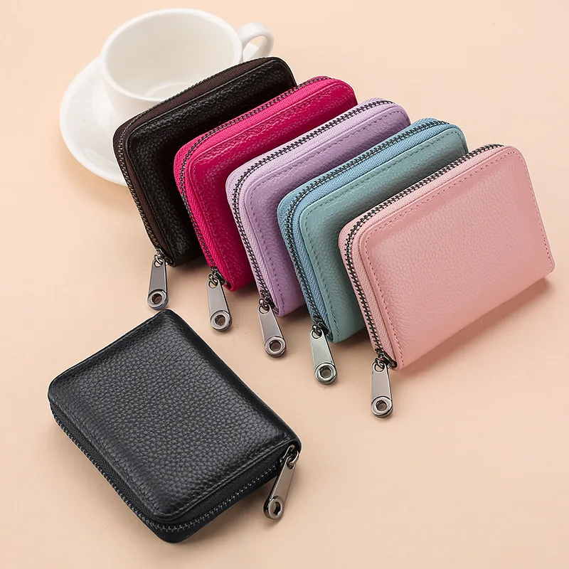 ID Cards Holders Bank Credit Luxury Card Cover Anti Demagnetization Coin Pouch Wallets Bag Business Zipper Card Holder Organizer